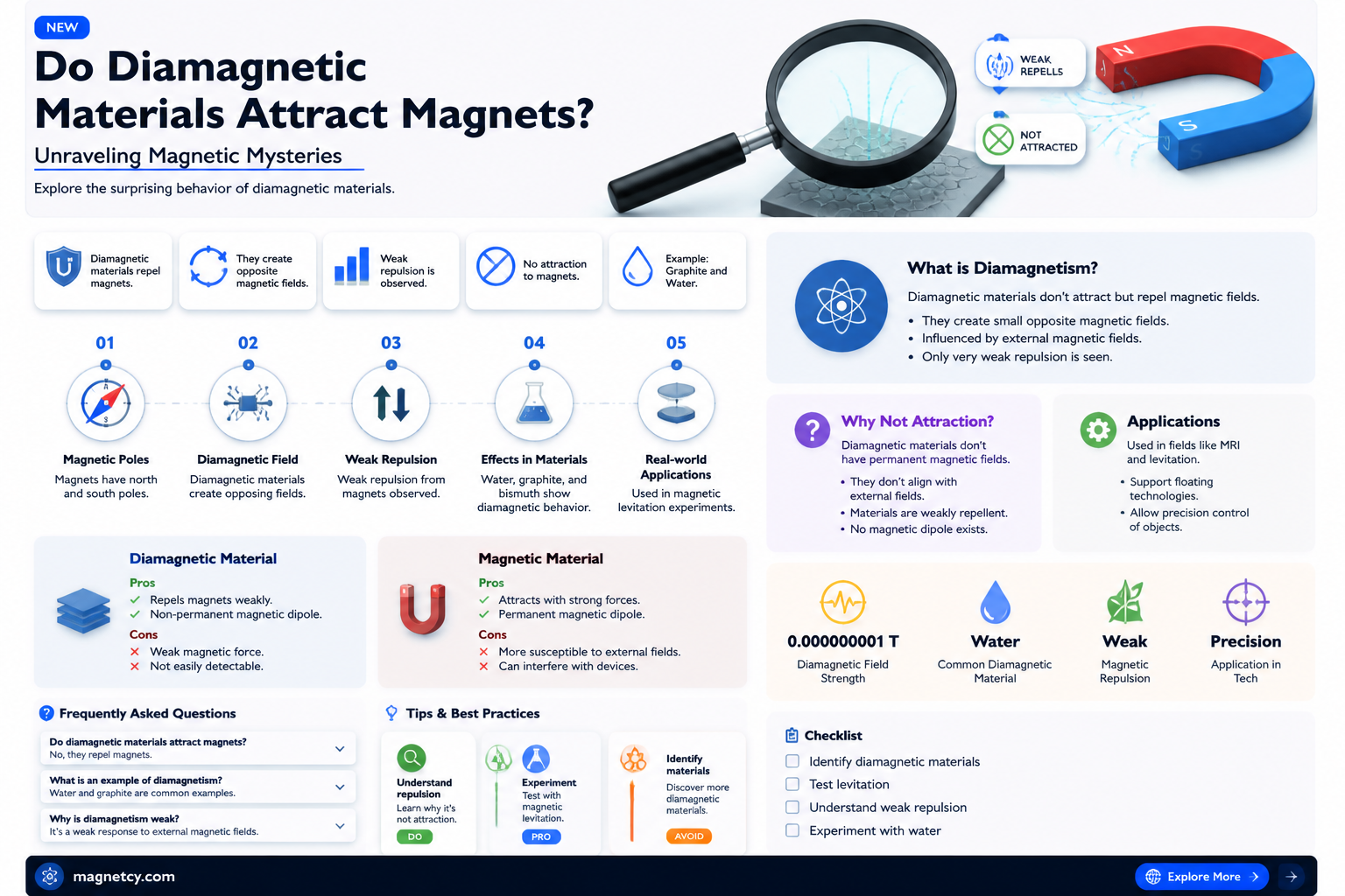 are diamagnetic materials attracted to magnets