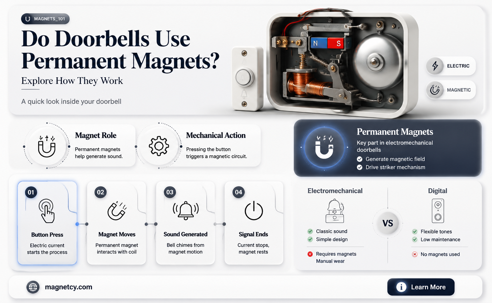 are permanent magnets used in doorbells