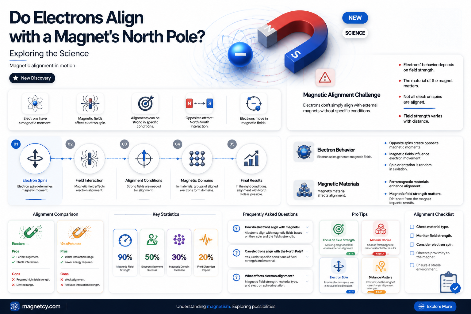 are electrons attracted to the north pole of a magnet