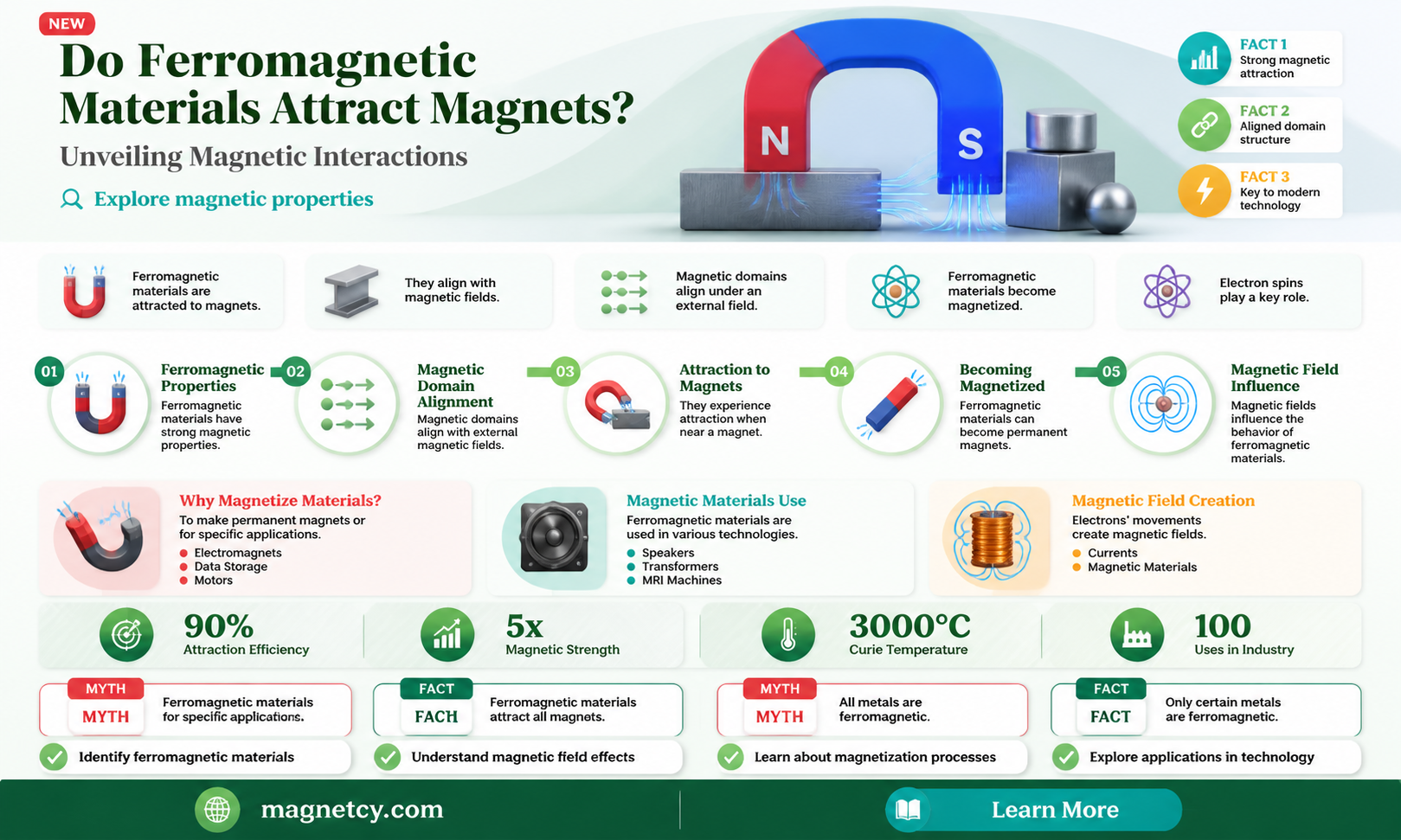 are ferromagnetic materials attracted to magnets