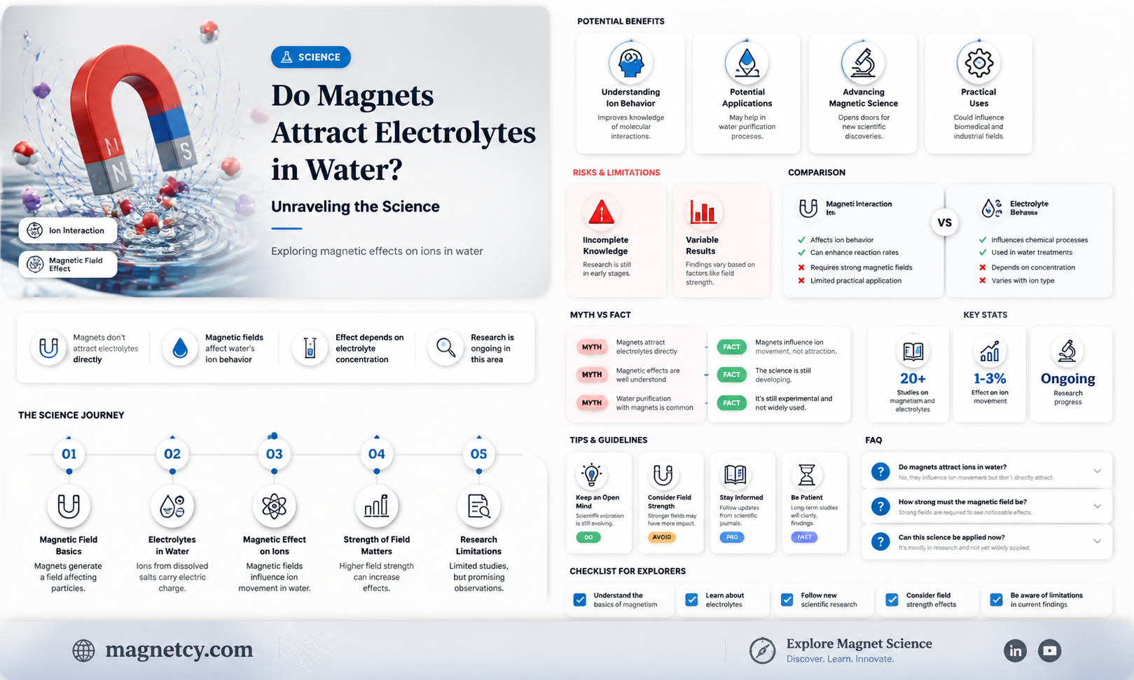 are electrolytes in water attracted to magnets