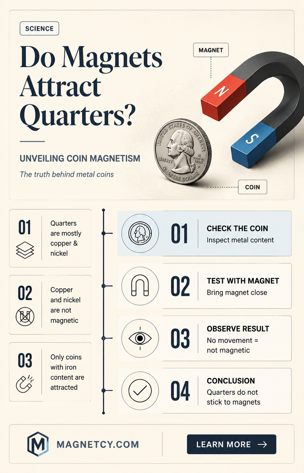 are quarters attracted to magnets