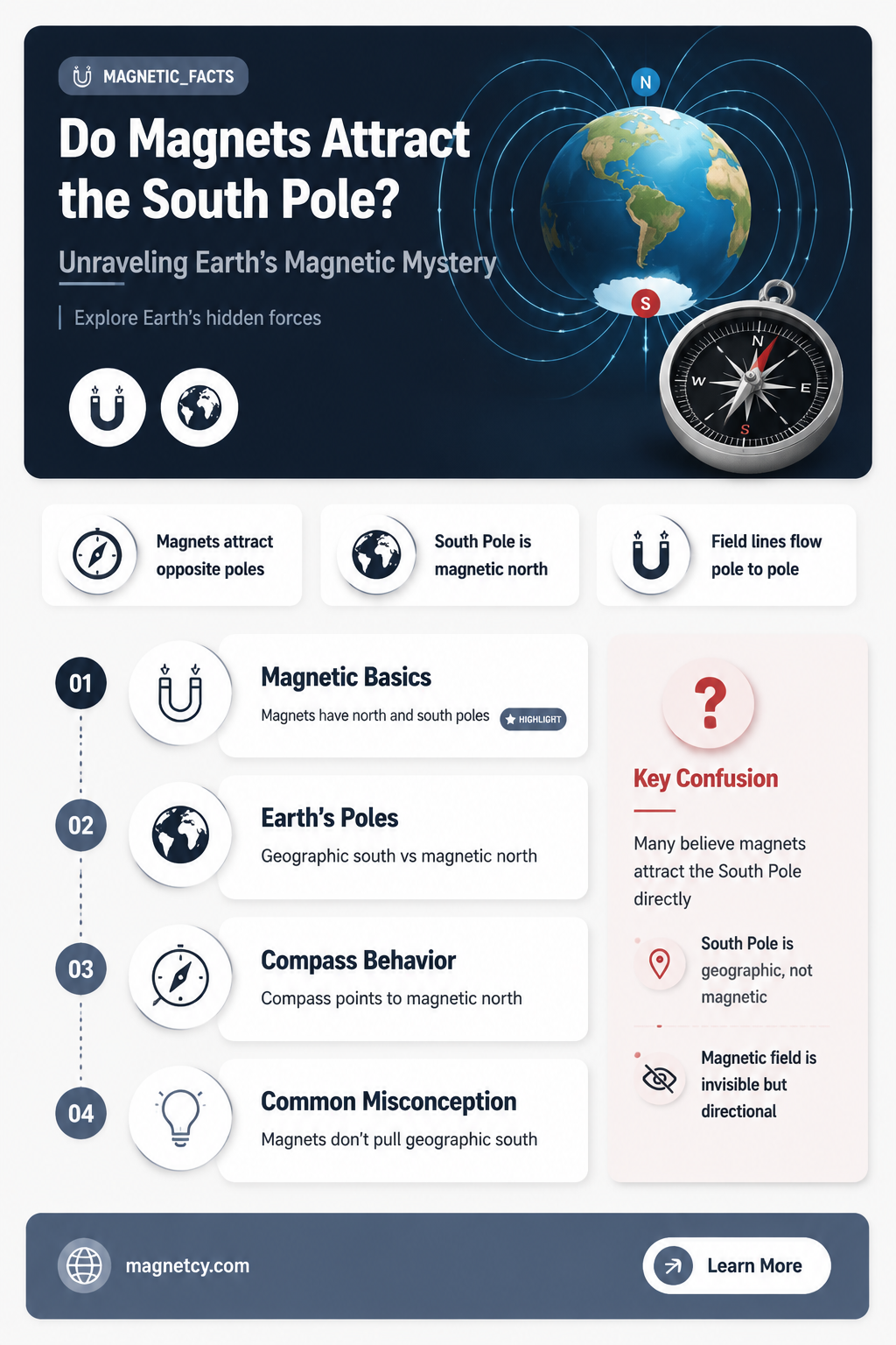 are magnets attracted to the south pole