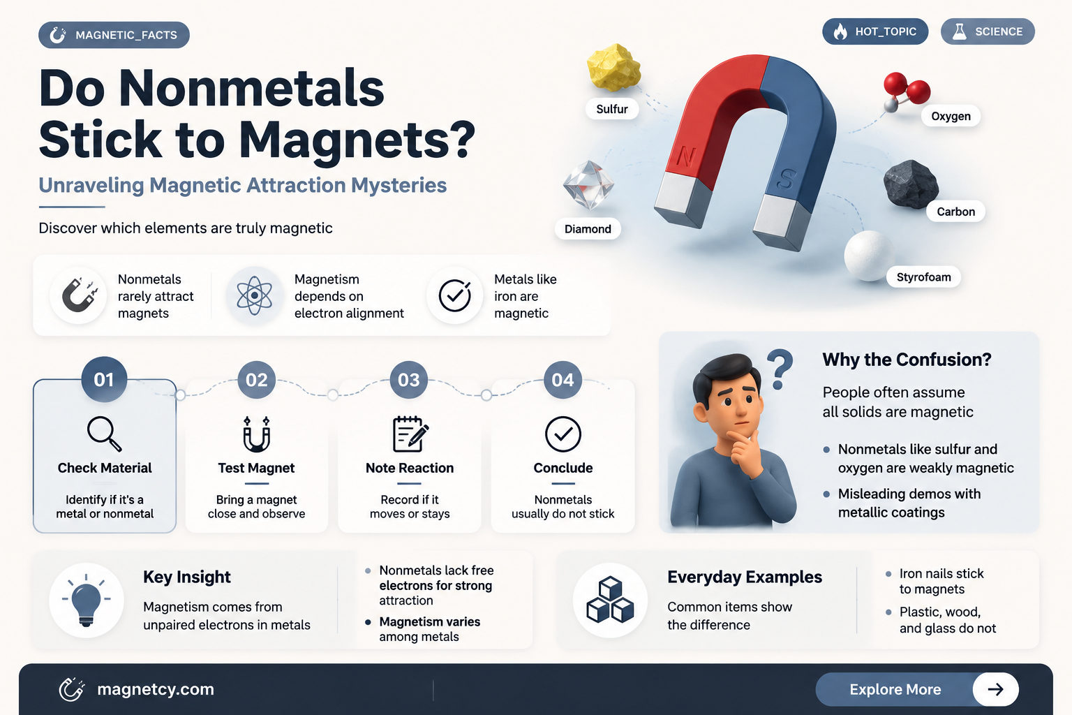 are nonmetals attracted to magnets