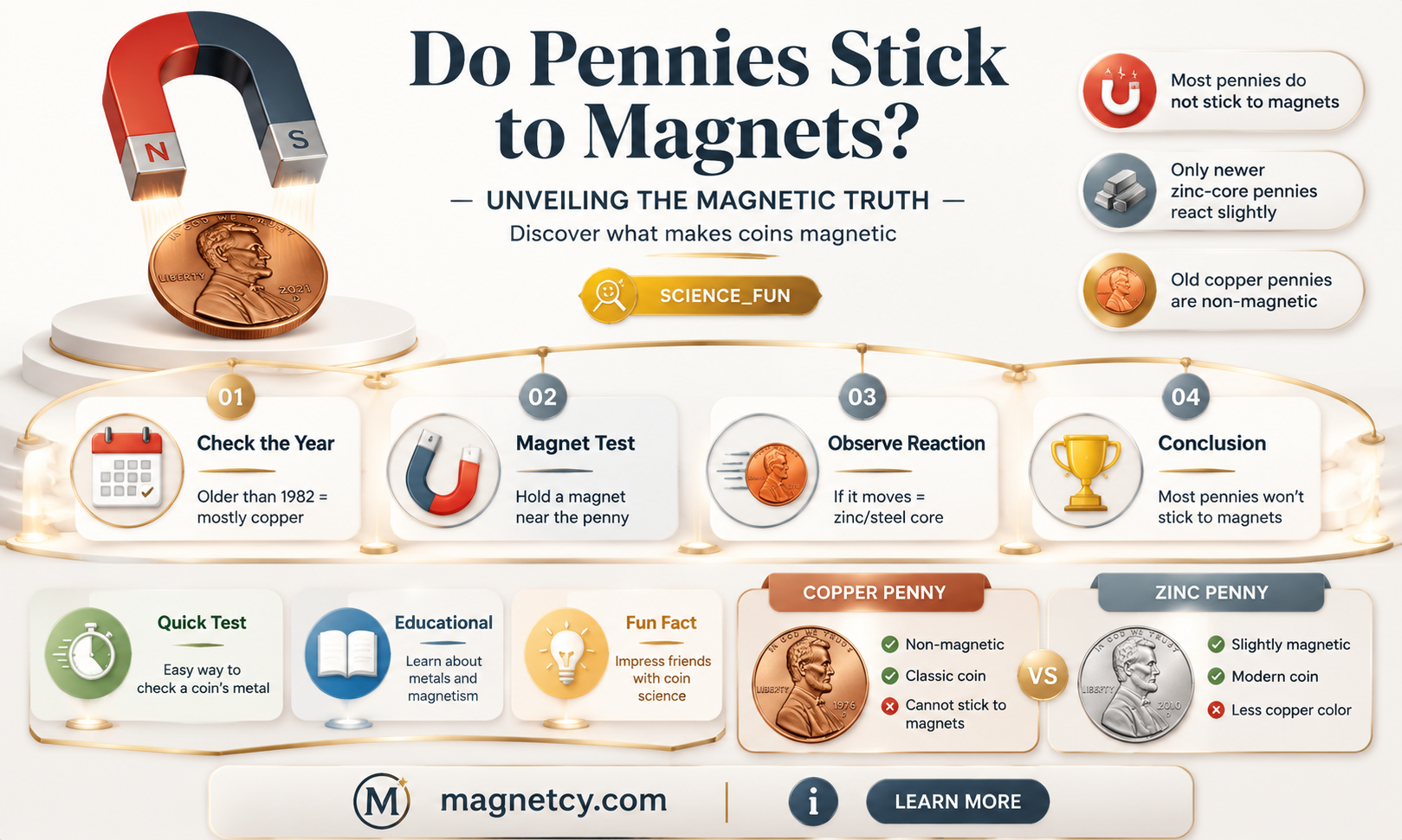 are pennies attracted to magnets