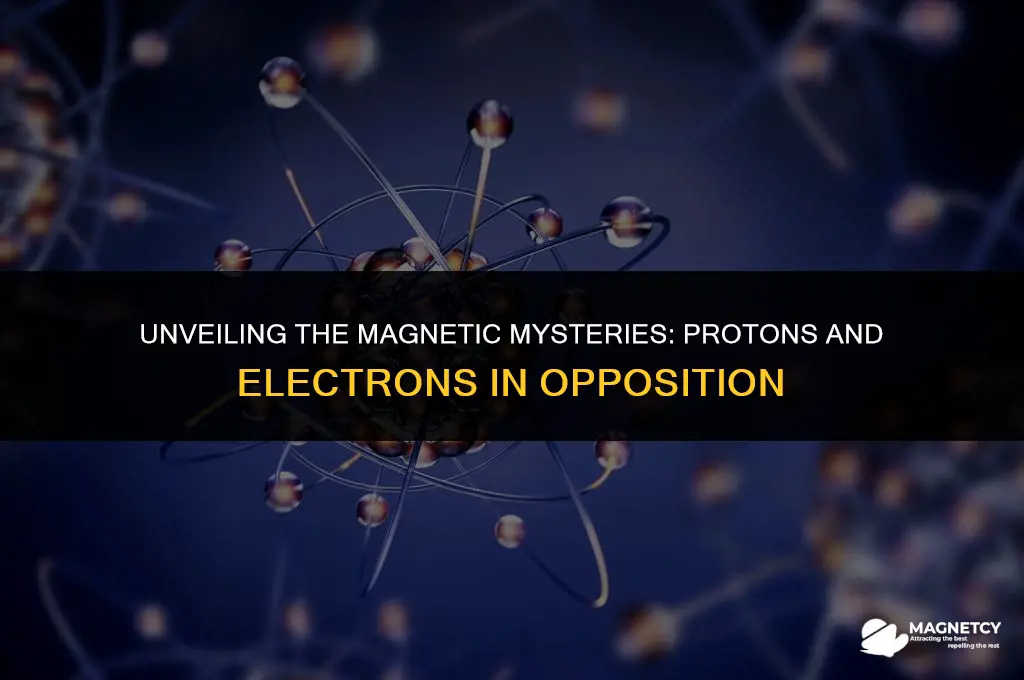 do protons and electrons have opposite magnetic fields