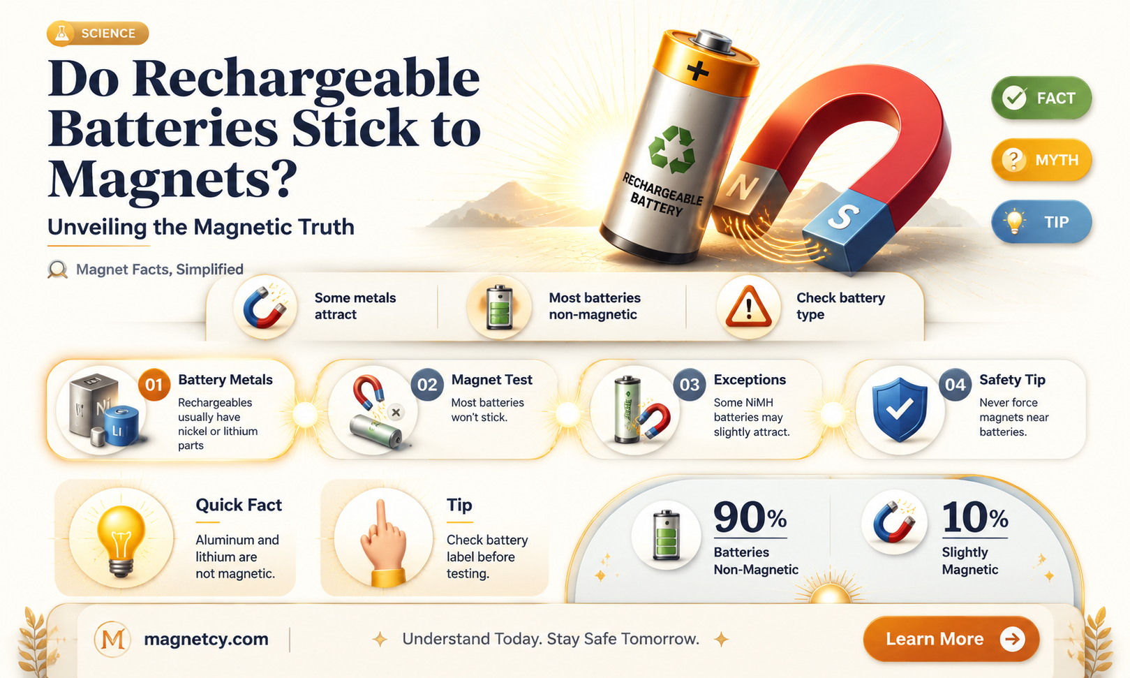 are rechargeable batteries attracted to magnets