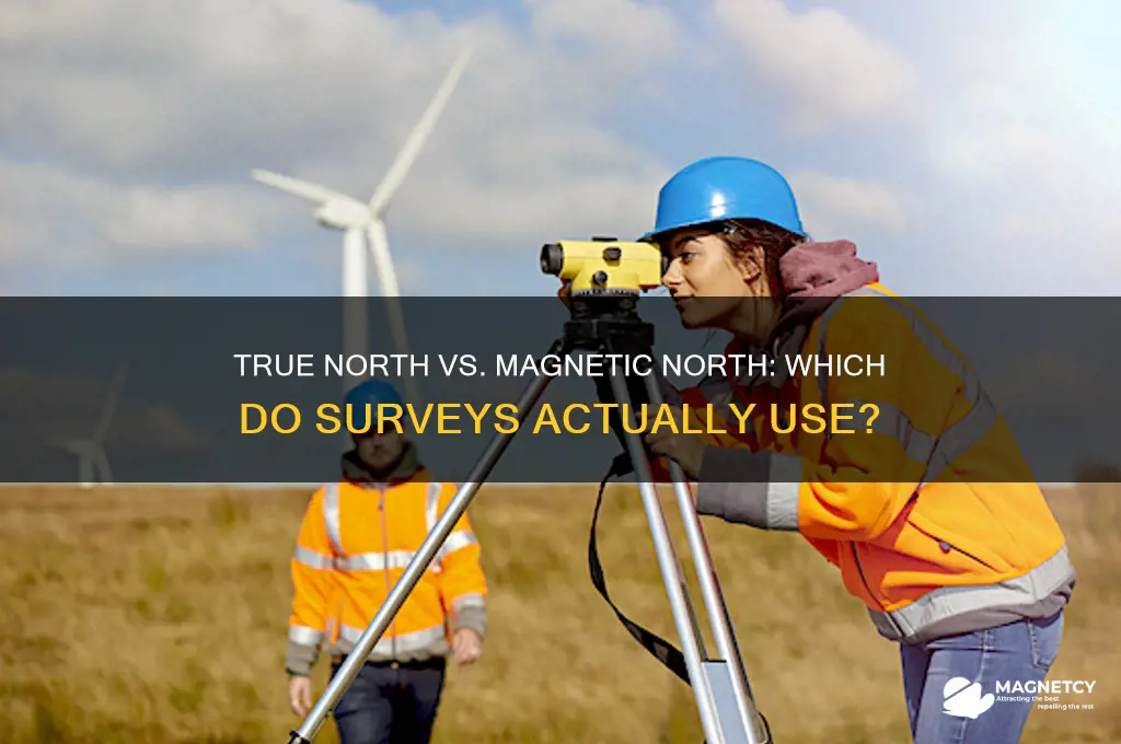 do surveys use true north or magnetic north