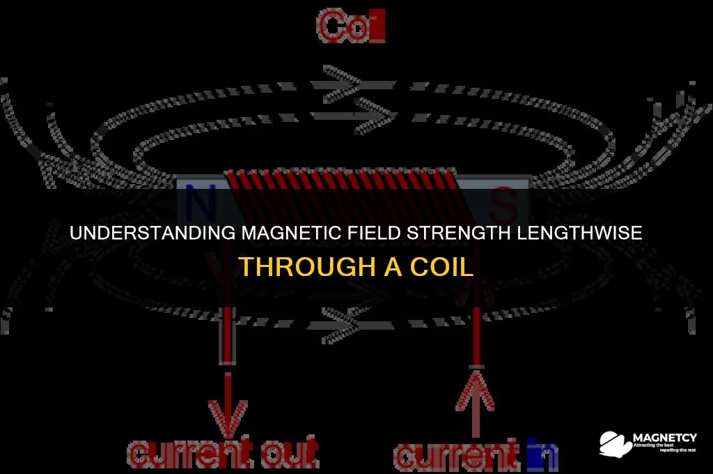 does a magnetic field have strengthe lengthwise throigh tje coil
