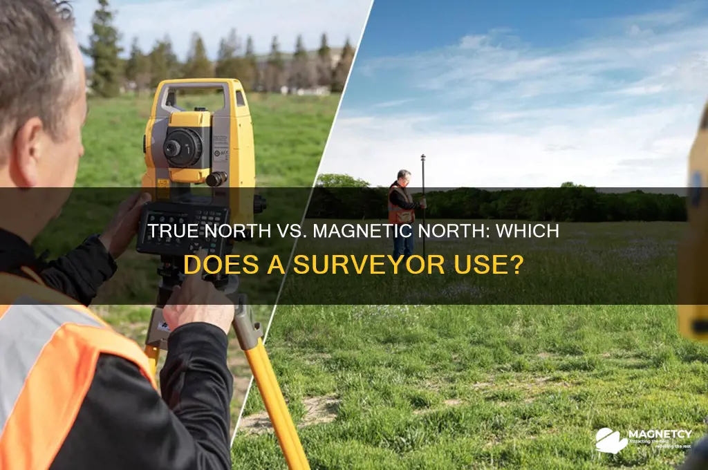 does a surveryor use true north or magnetic