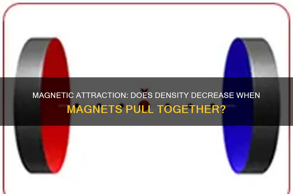 does density decrease when magnets are attracted to eachother