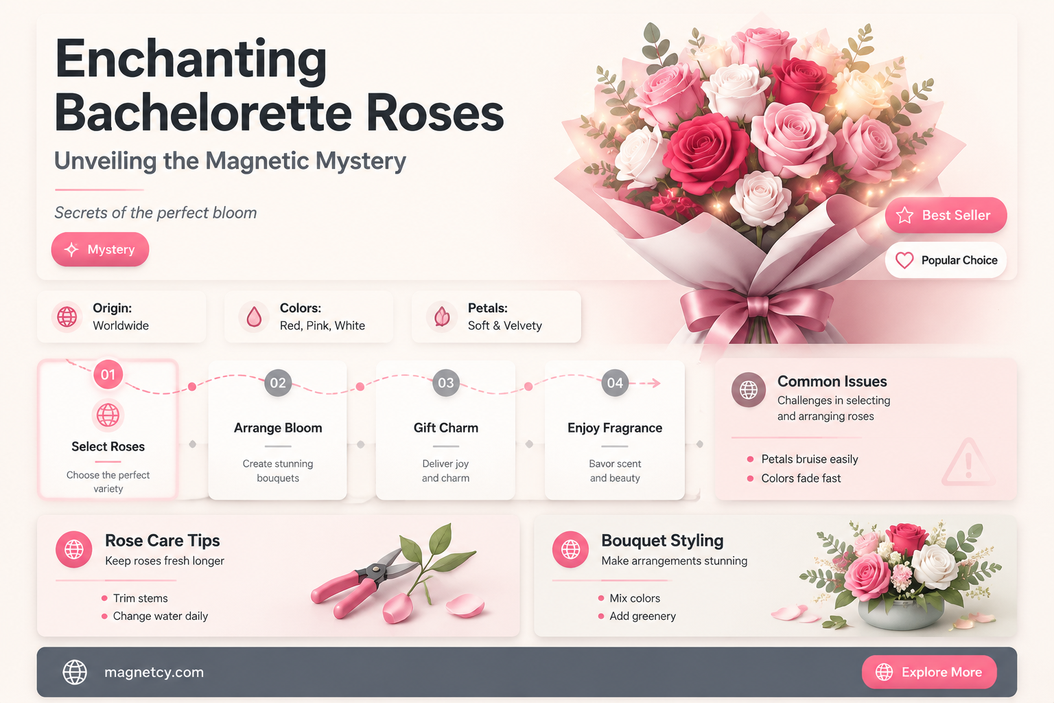 are the roses on the bachelorette magnetic