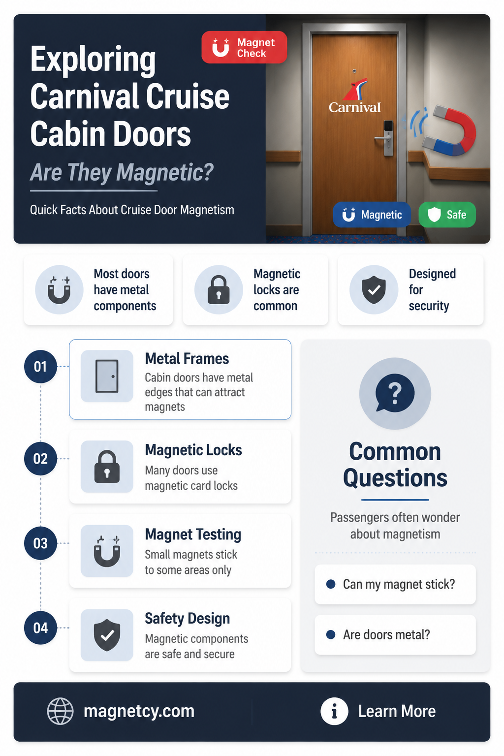 are the cabin doors on carnival magnetic