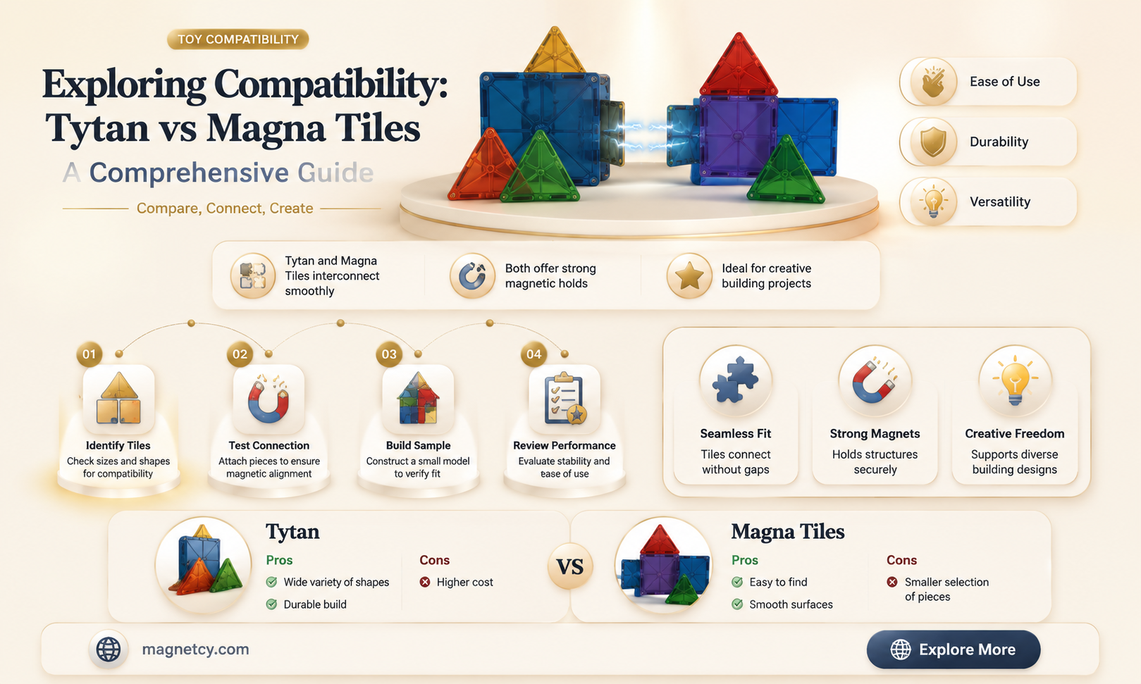 are tytan magnetic tiles compatible with magna tiles