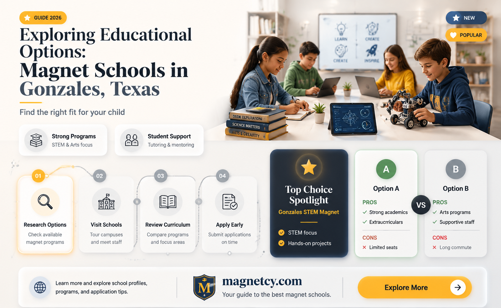are their any magnet schools in gonzales texas