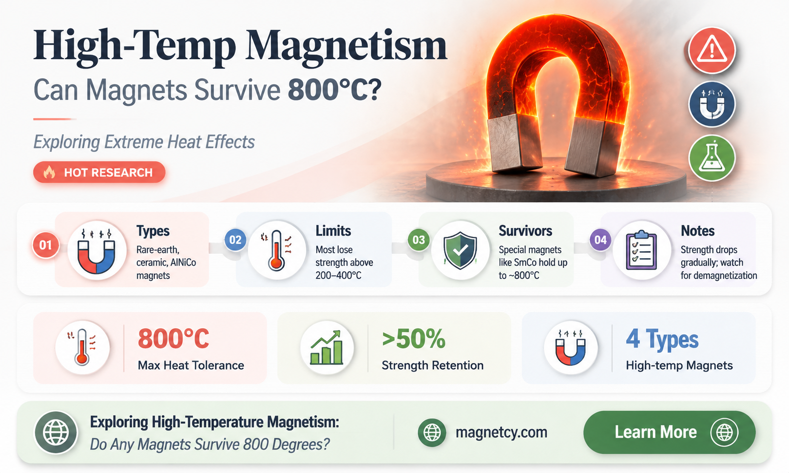 are there any magnets that still work at 800 degrees