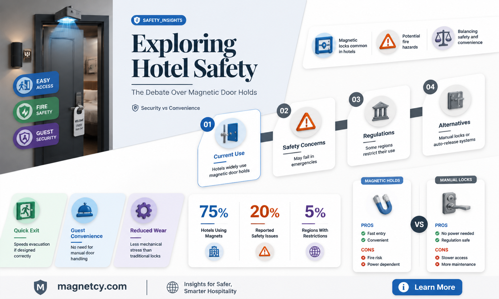 are magnetic door holds required in hotels