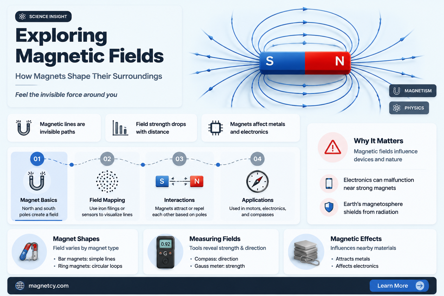 are regions around magnets in which magnetic forces can act