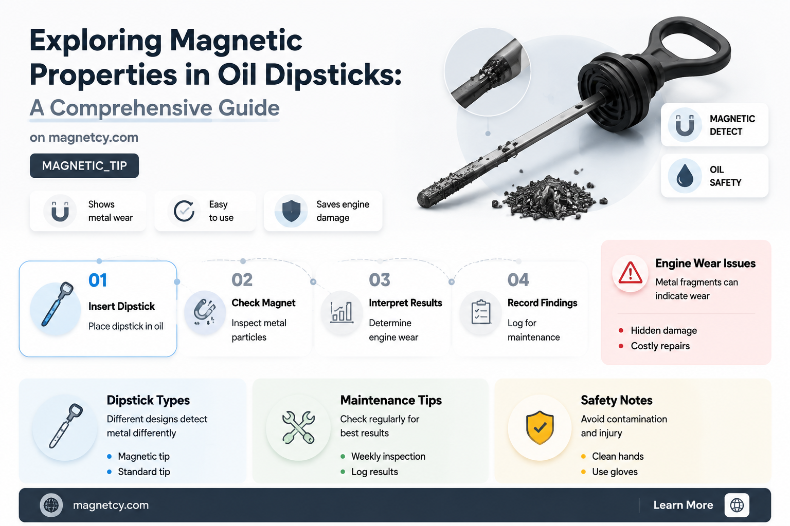 are there magnetic properties in an oil dipstick