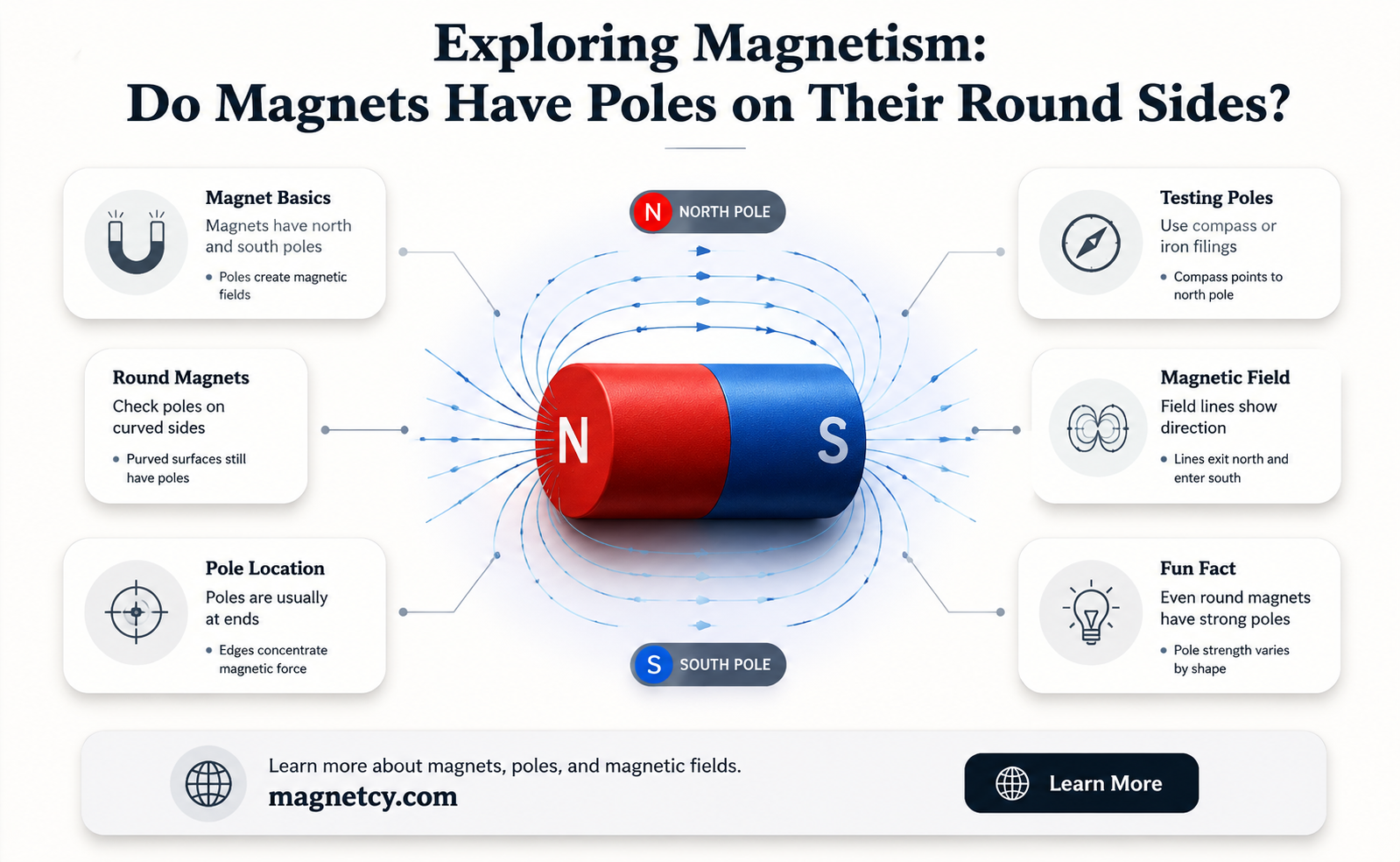 are there magnets poles on the round sides