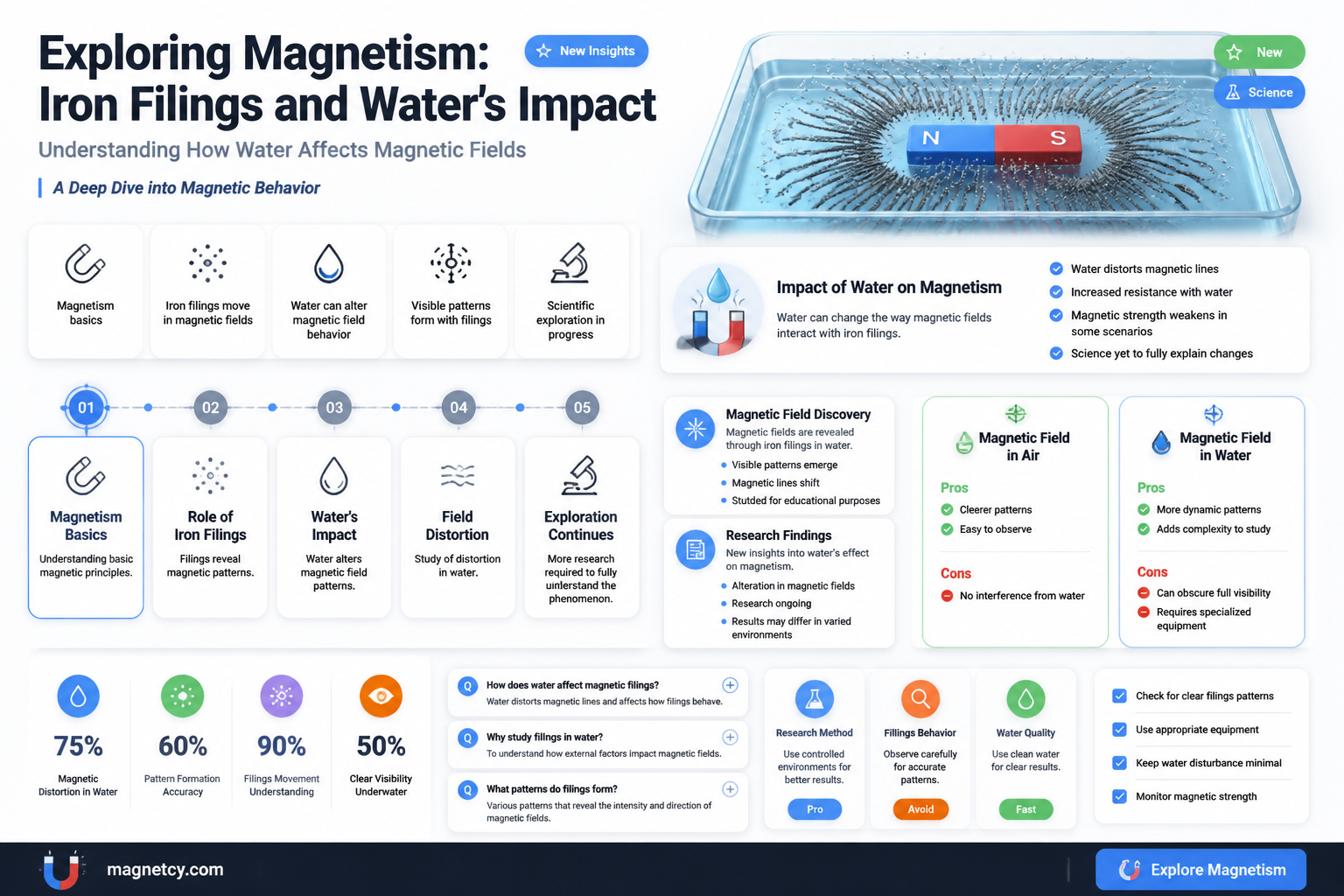 are iron filings still magnetic when wet