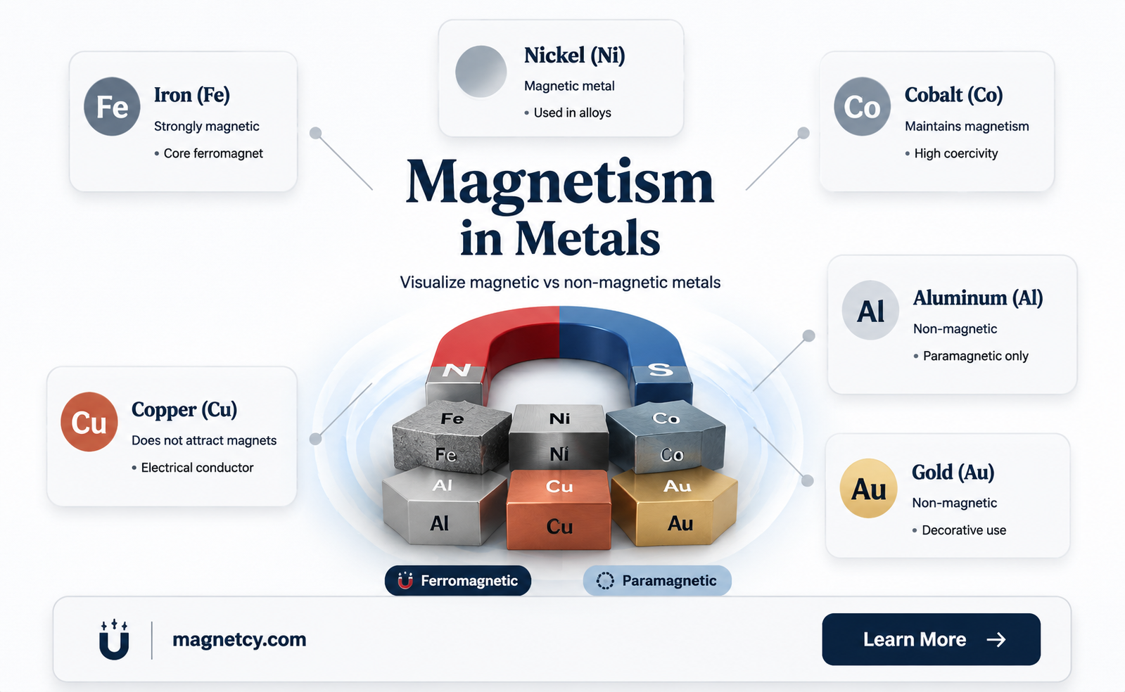 are most metals on the periodic table magnetic
