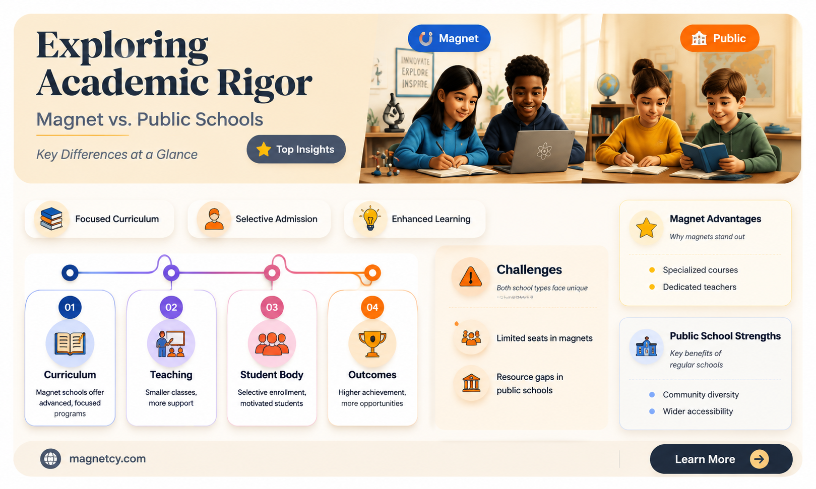 are magnet schools harder than regular public schools