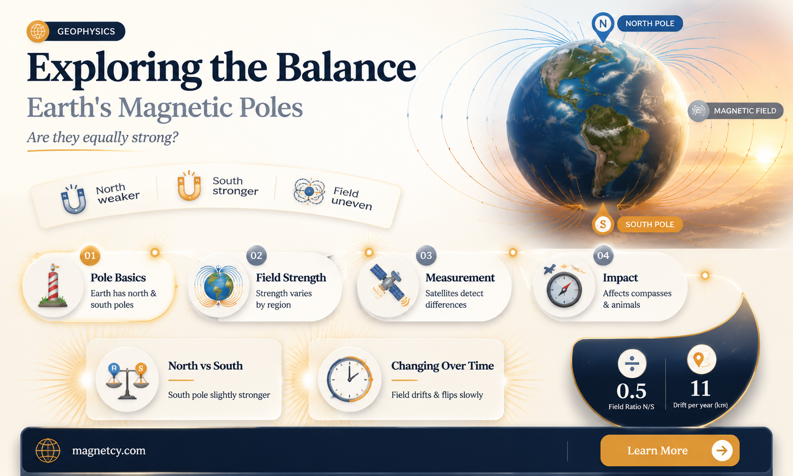 are north and south magnetic poles equal strength
