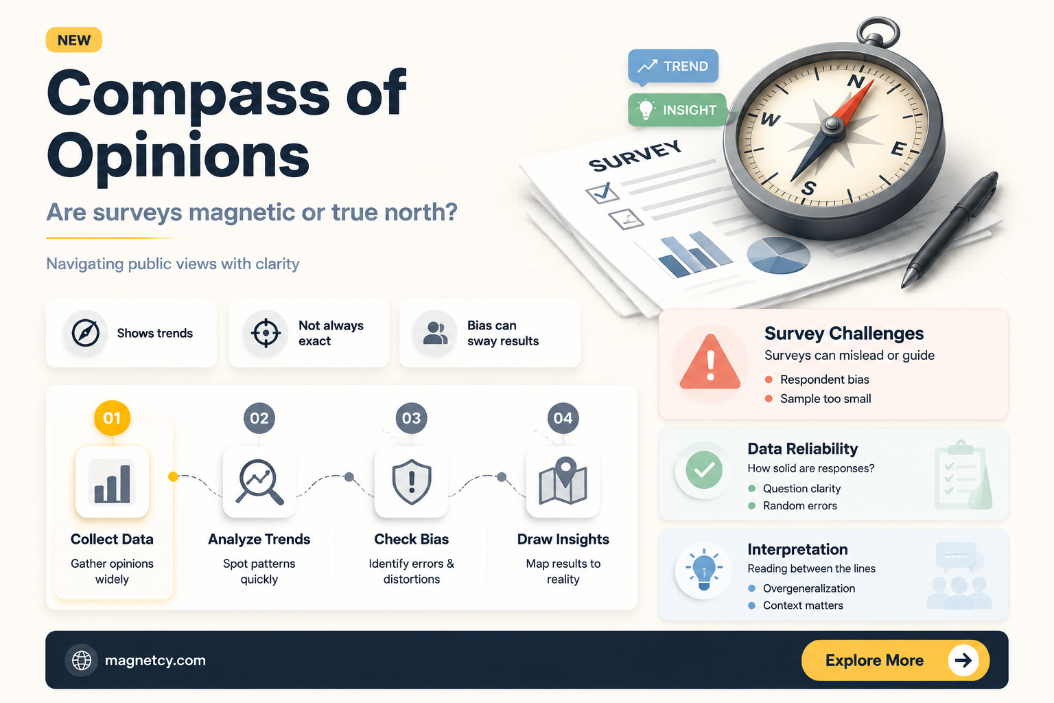 are surveys normally magnetic or true north