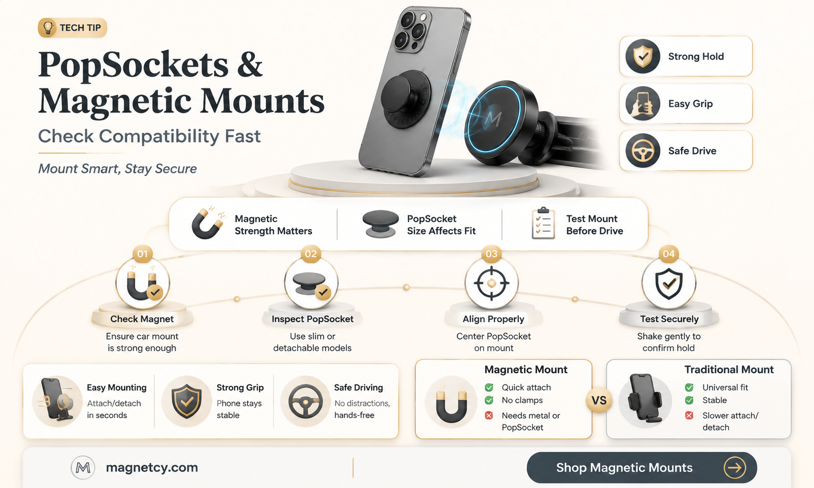 are pop sockets usable with magnetic car mounts