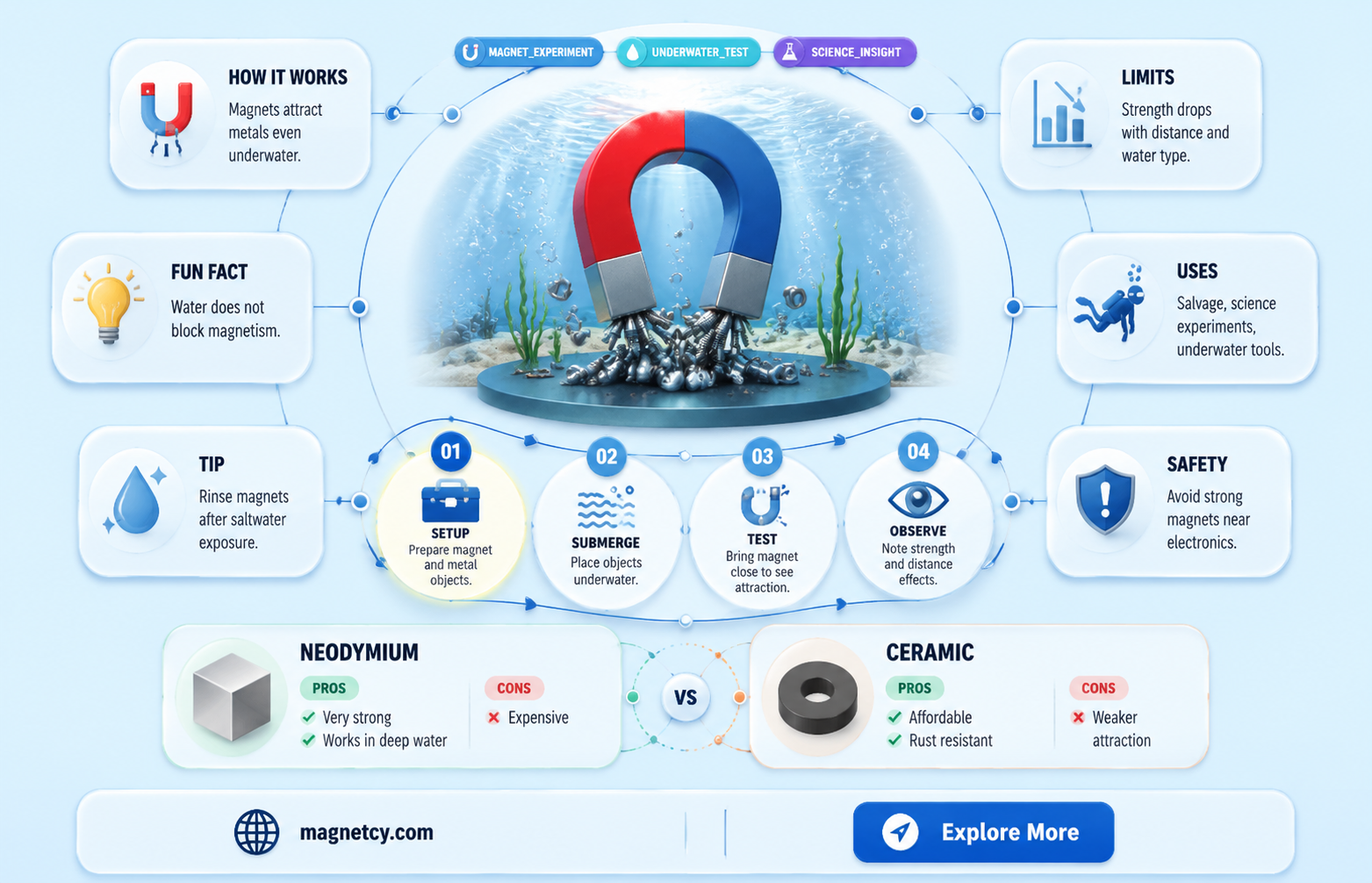 are magnetic work underwater
