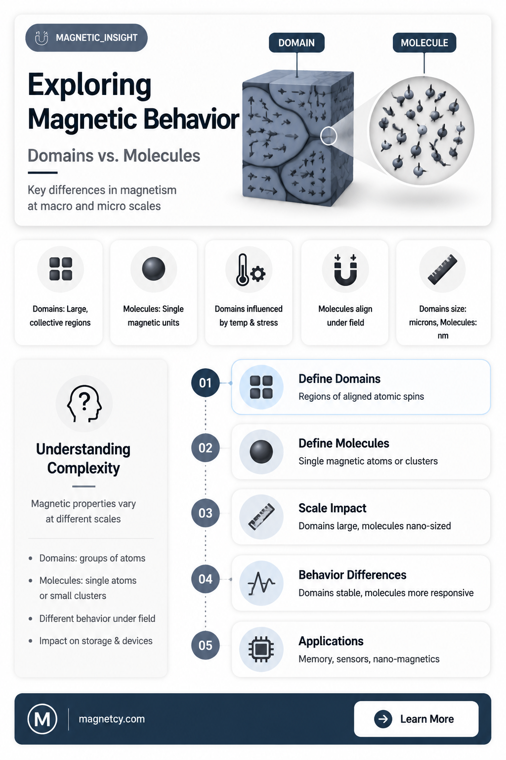 are magnetic domains and magnetic molecules the same thing