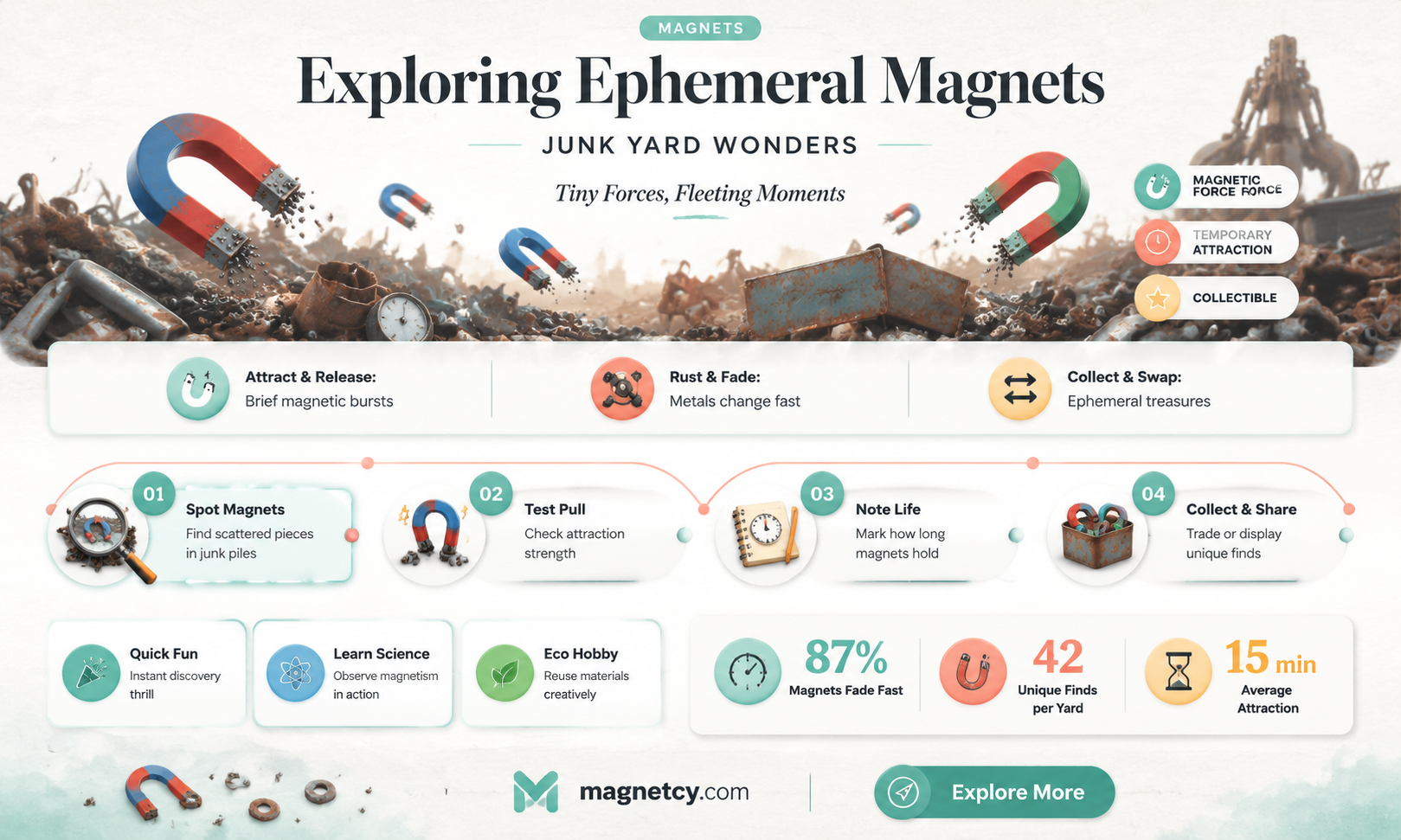 are the magnets in junk yards temporaryu