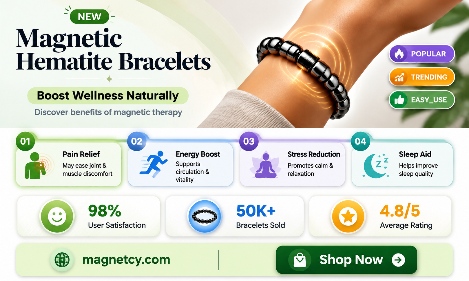 are magnetic hematite bracelet for the health