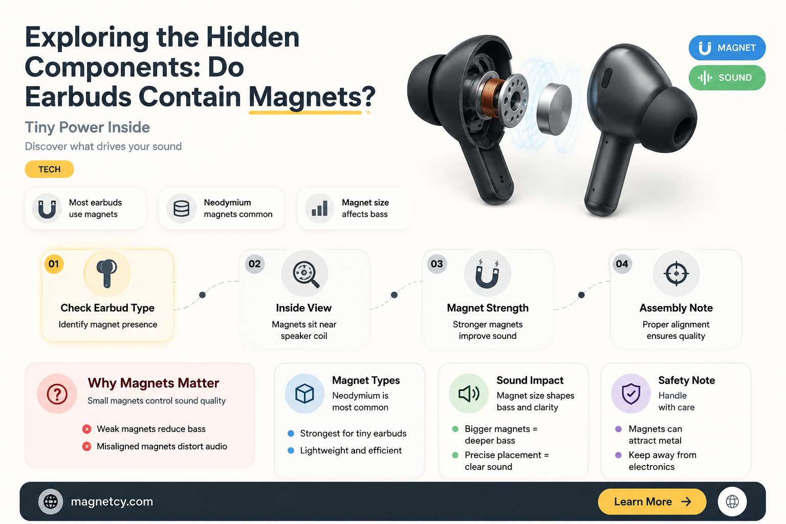 are there any magnets in ear buds