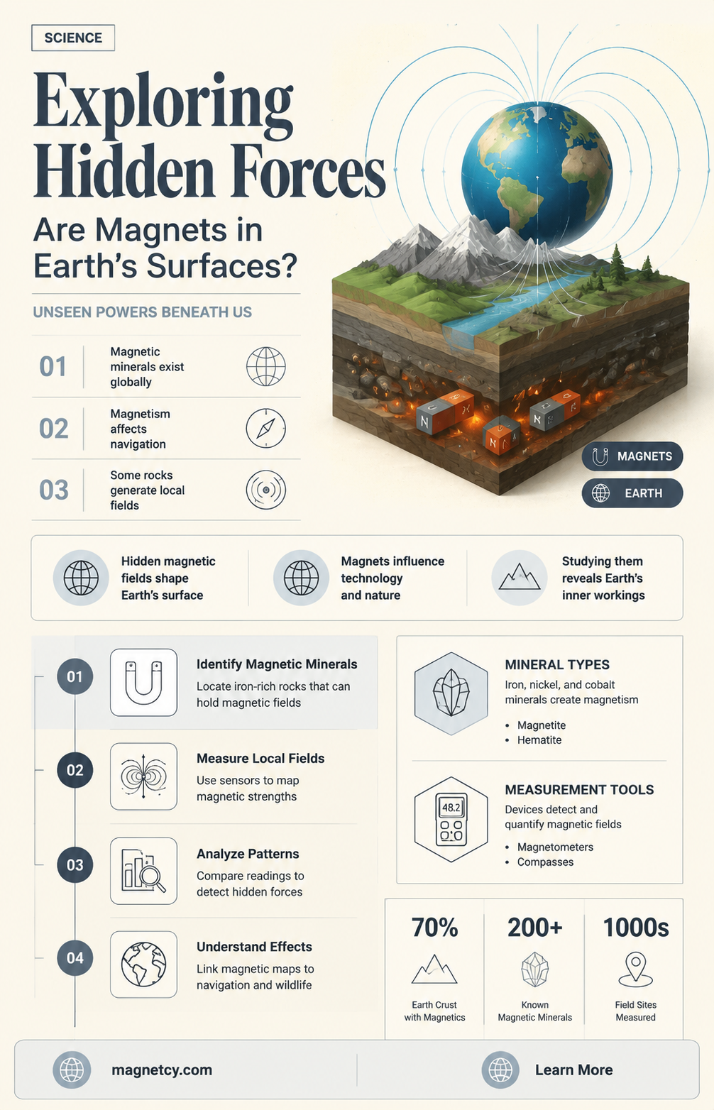 are there magnets in the worlds surdece