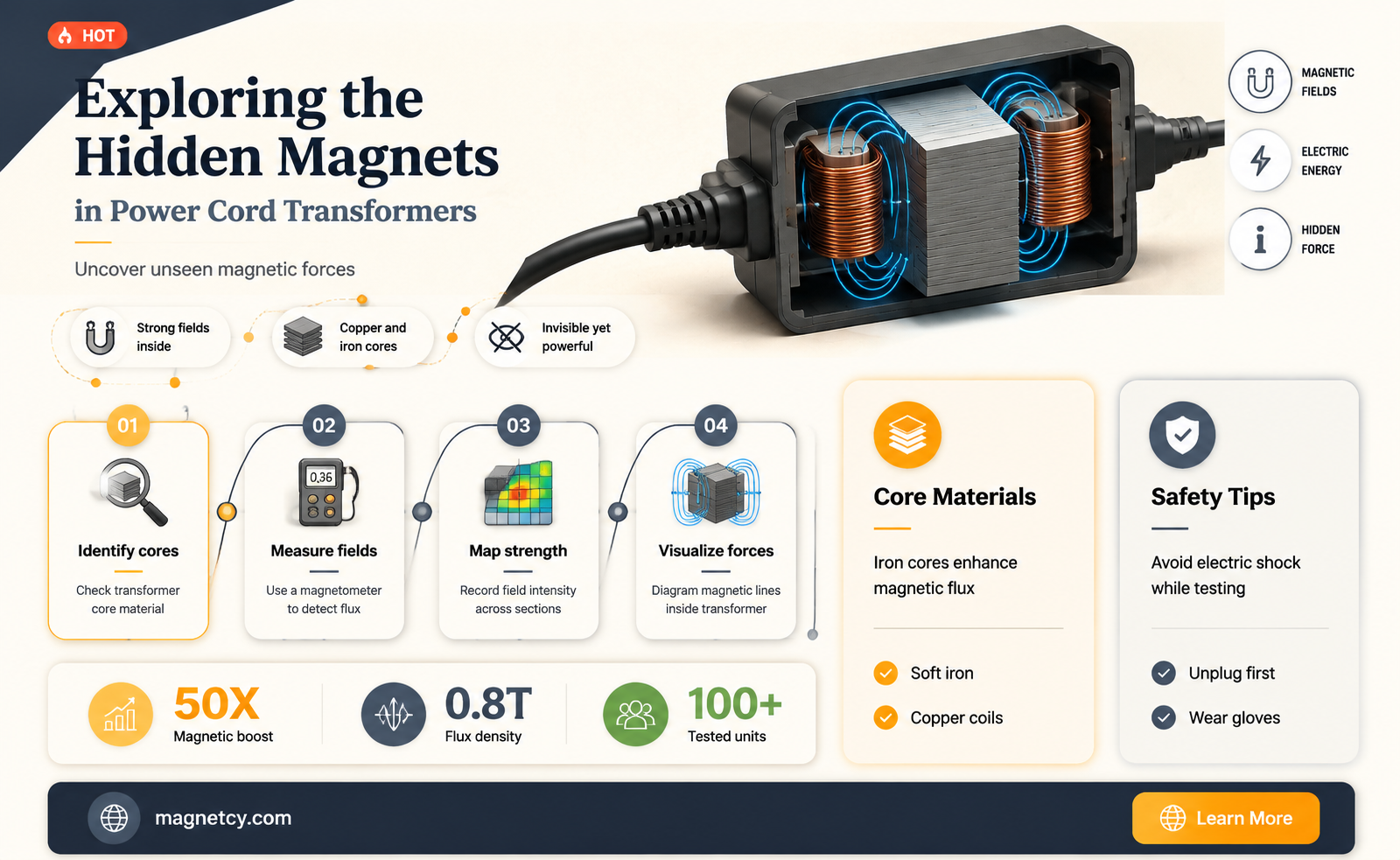 are there magnets in power cord transformers