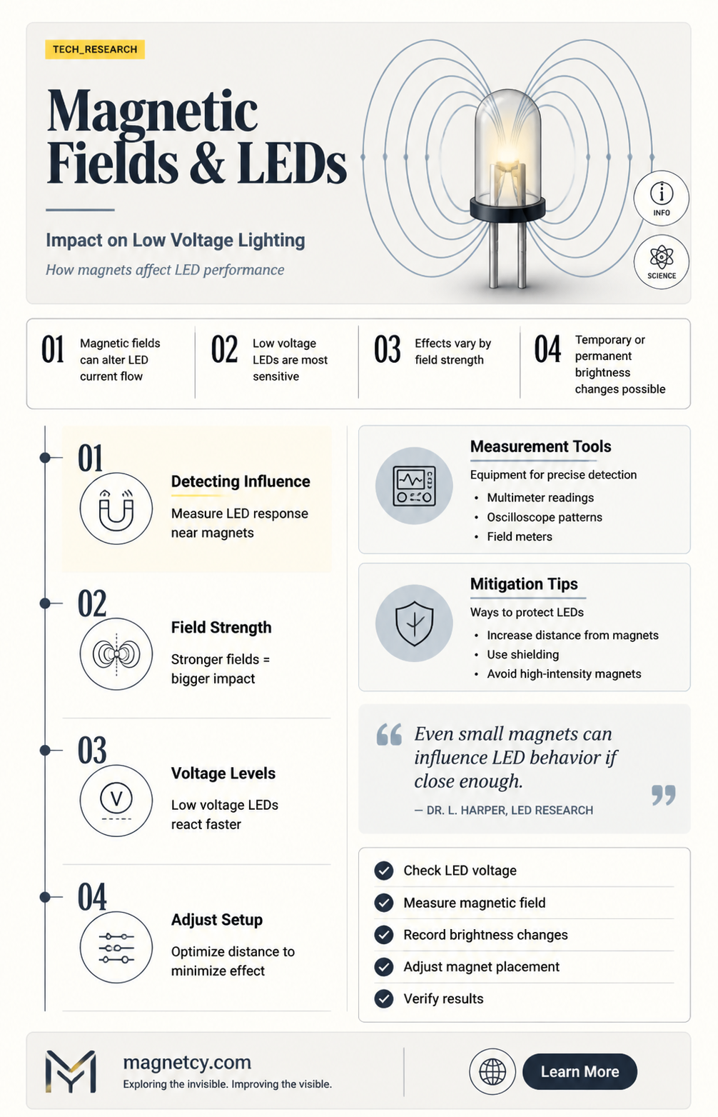 are low voltage leds affected by magnetic fields