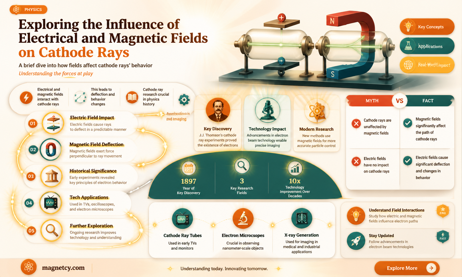 are cathode ray affected by electrical or magnetic fields