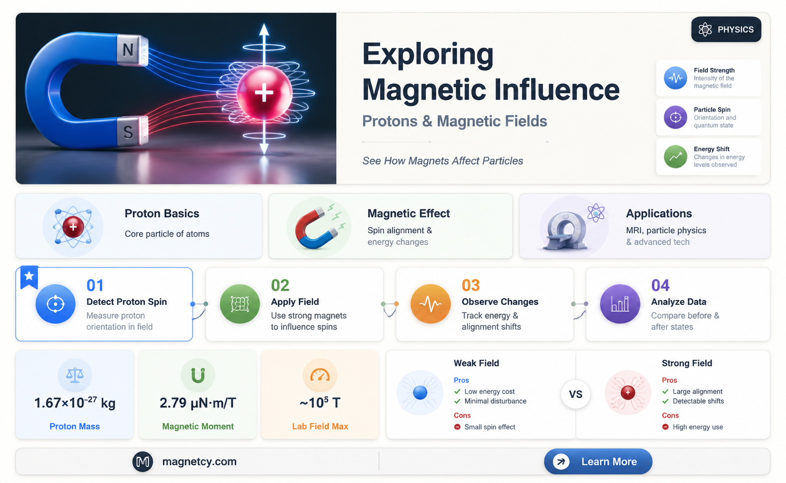 are protons affected by magnetic fields