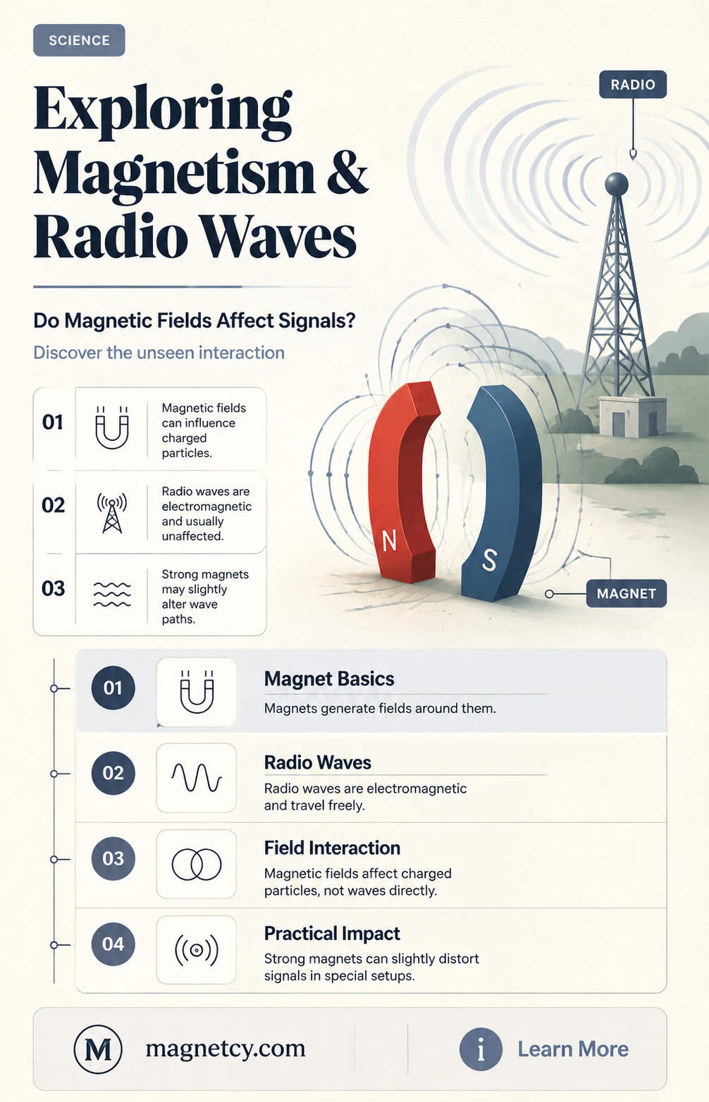 are radio waves affected by magnetic fields