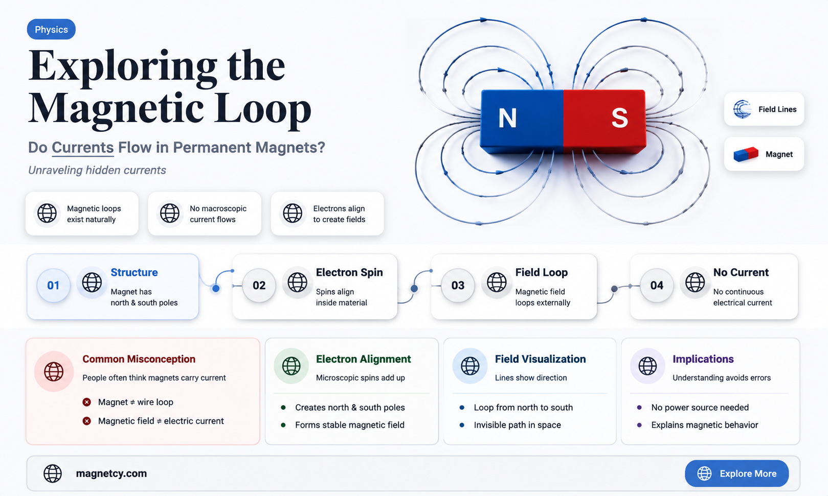 are there currents flowing in loops in the permanent magnet