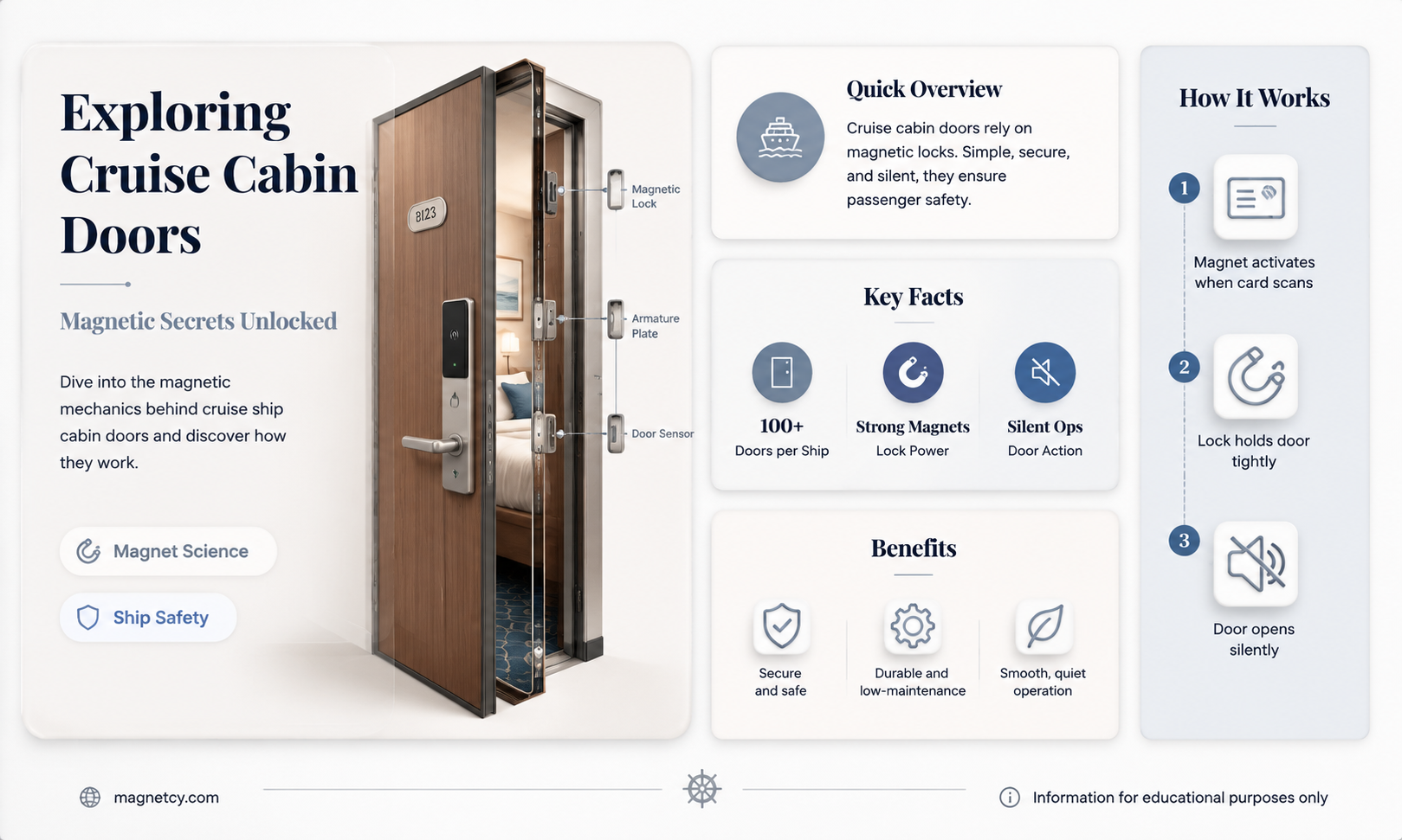 are the cabin doors on a cruise ship magnetic