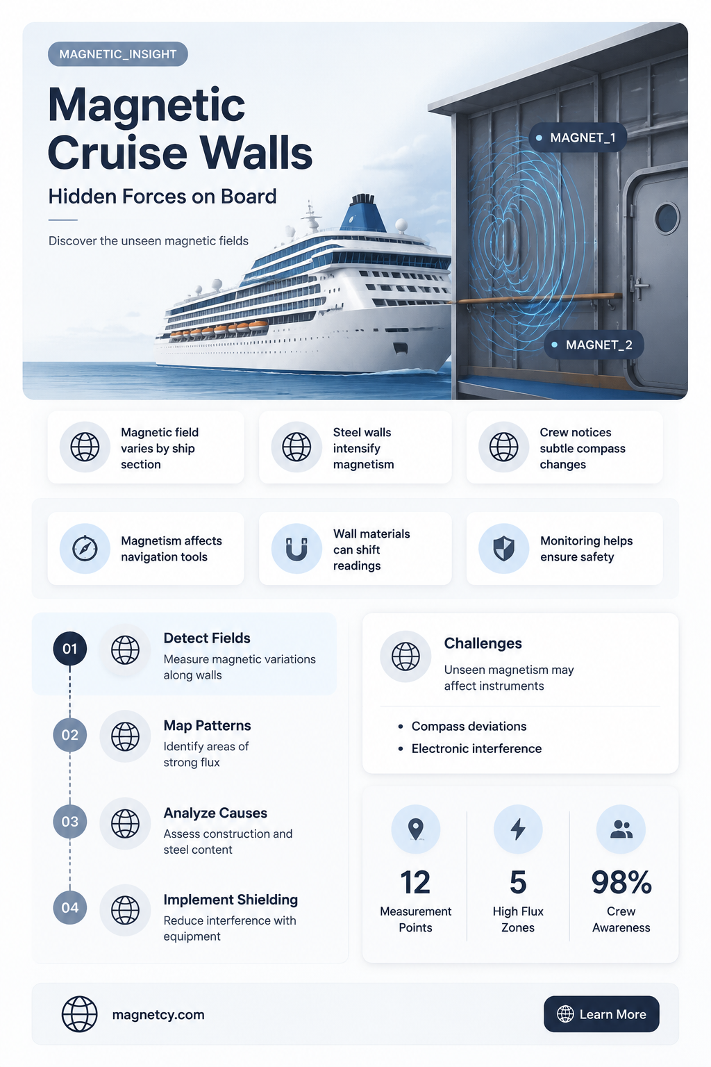 are the walls on a cruise ship magnetic