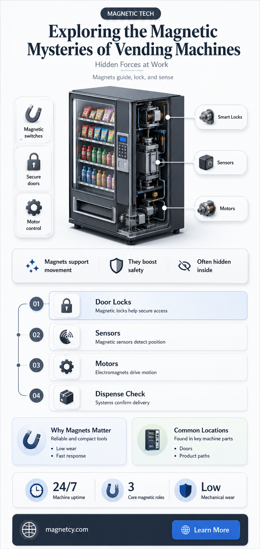 are vending machines magnetic on the side