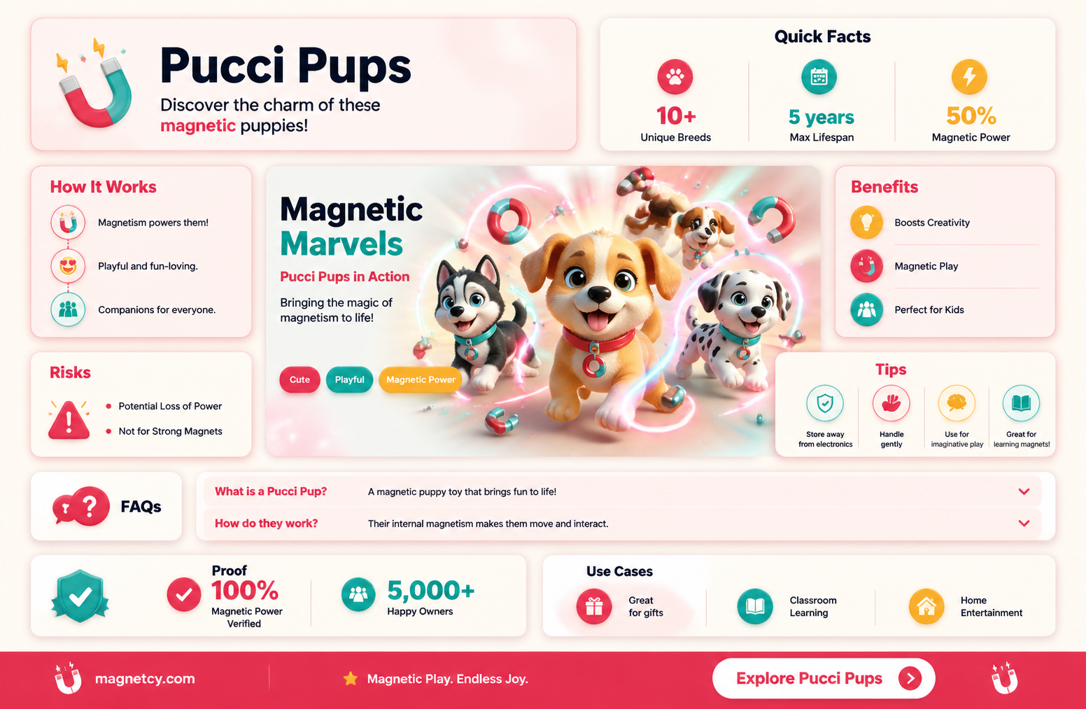 are any of the pucci pups magnetic