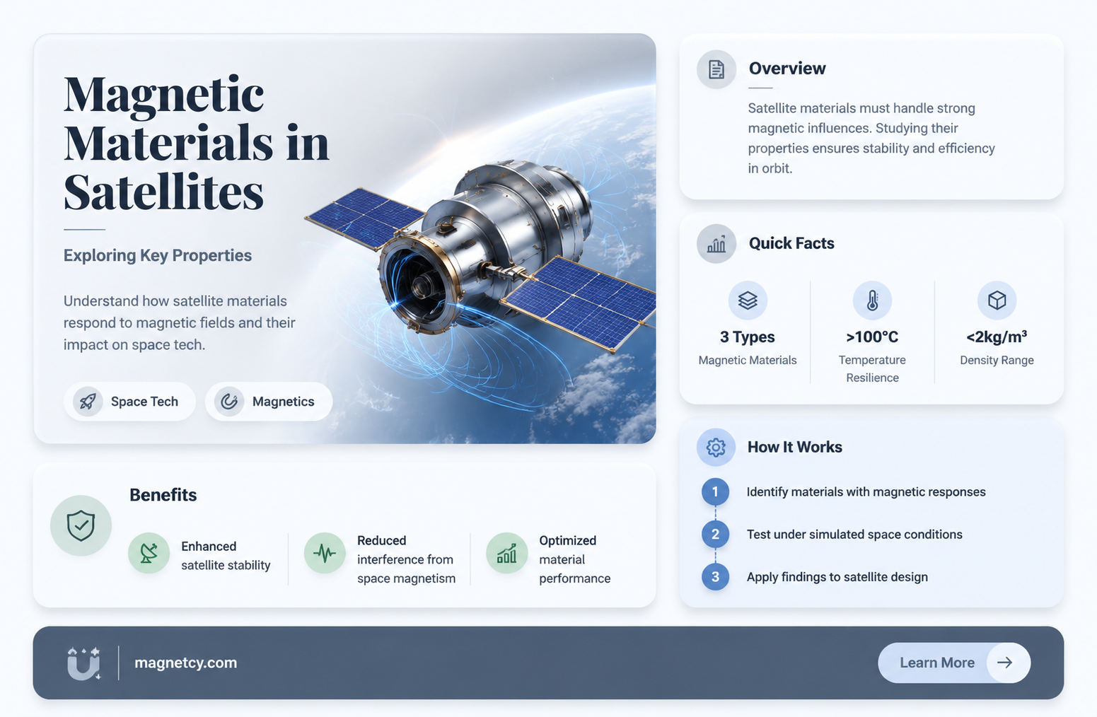 are the materials a satellite is made of magnetic
