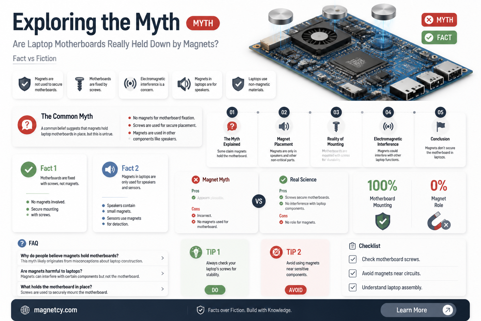 are laptop motherboards held down by magnets