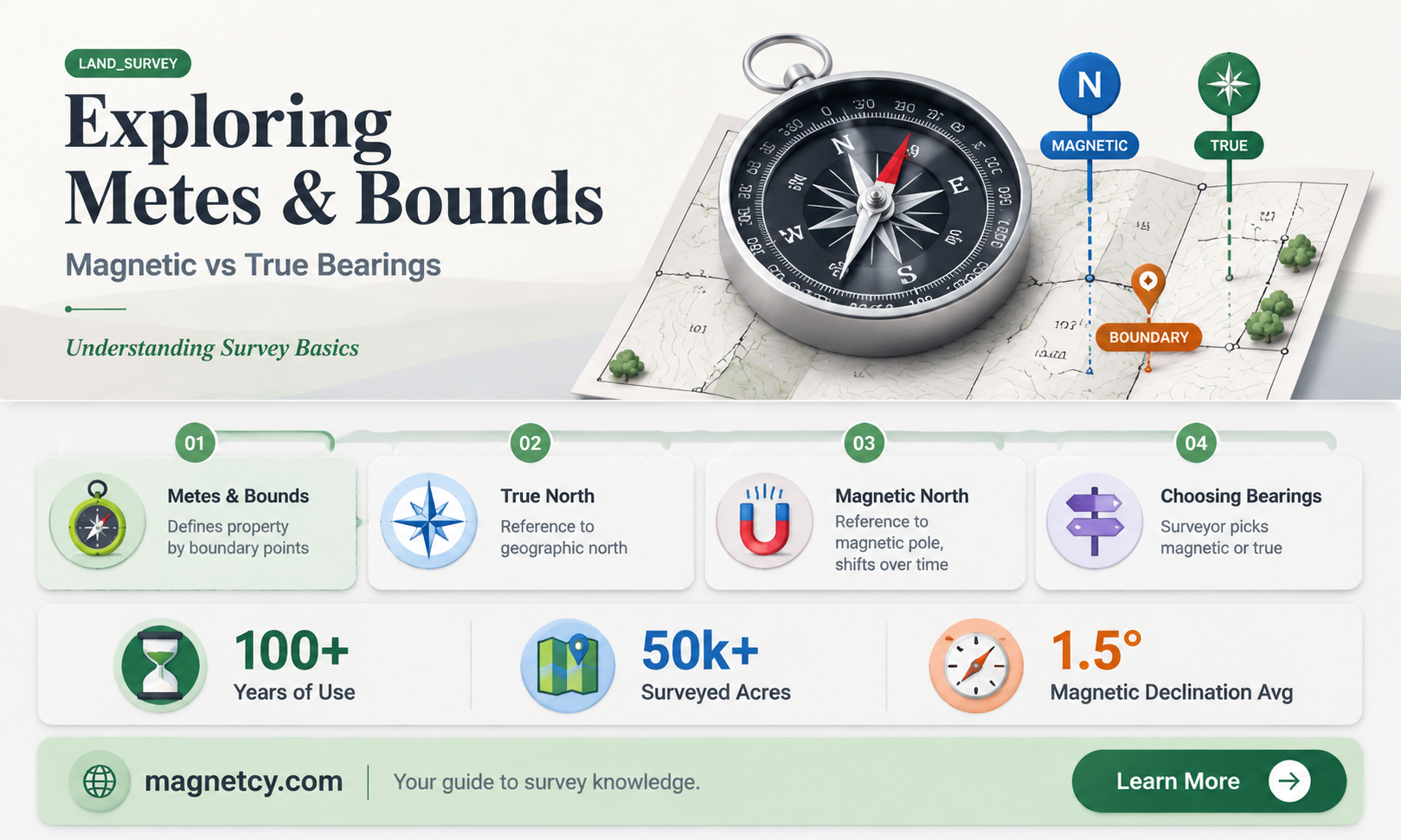 are metes and bounds magnetic or true