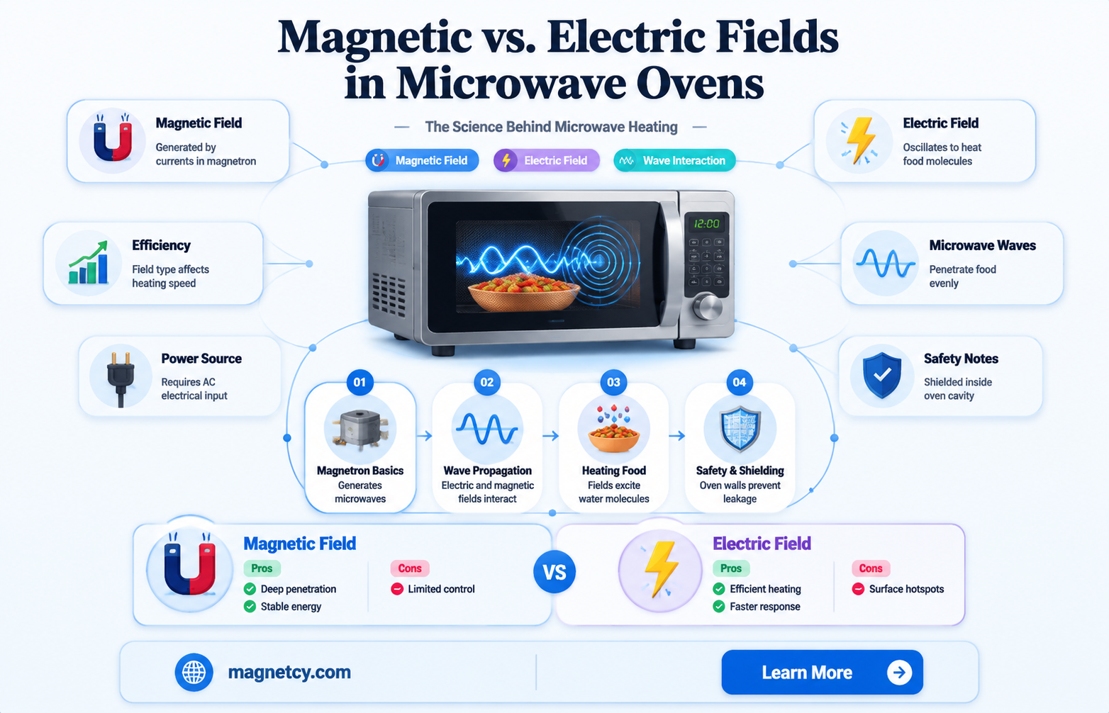 are microwave ovens magnetic or electric fields